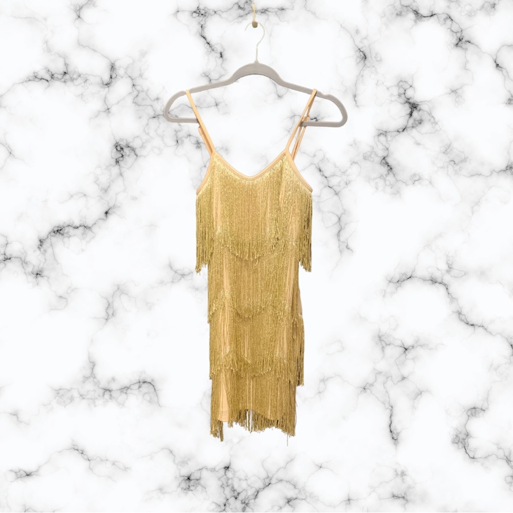 Gold Fringe Dress